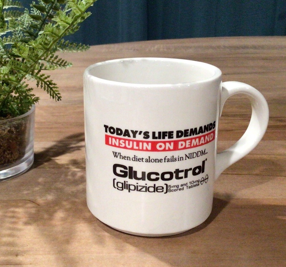 GLUCOTROL Coffee Mug Cup – Advertising Pharma Drug Rep Pharmaceutical glipizide