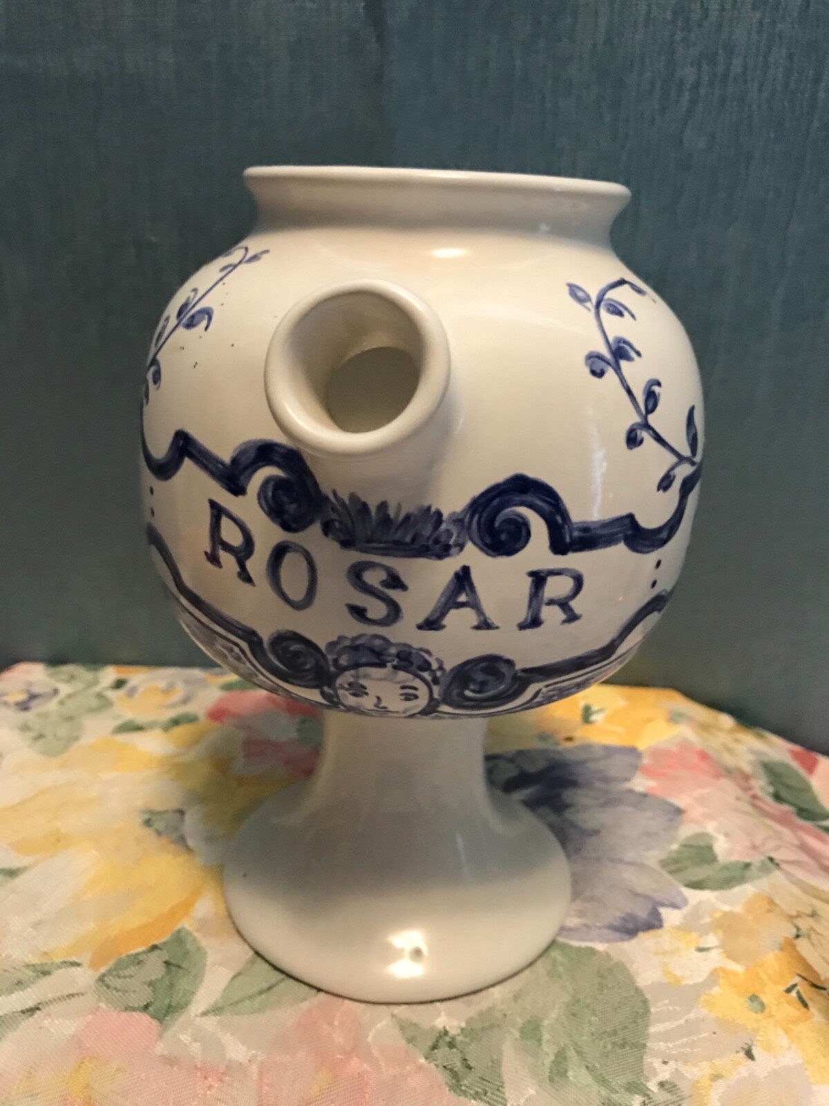 1989 APOTHECARY JAR ~SYR ROSAR SOL~ REPRODUCTION by LILLY PORTUGAL 7.5”