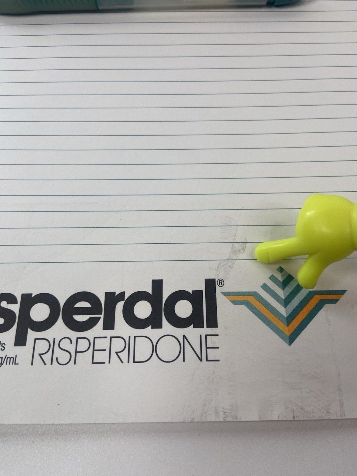 Lot of 2 Risperdal Medical Drug Rep Pharmaceutical Pens White Green And Notepad