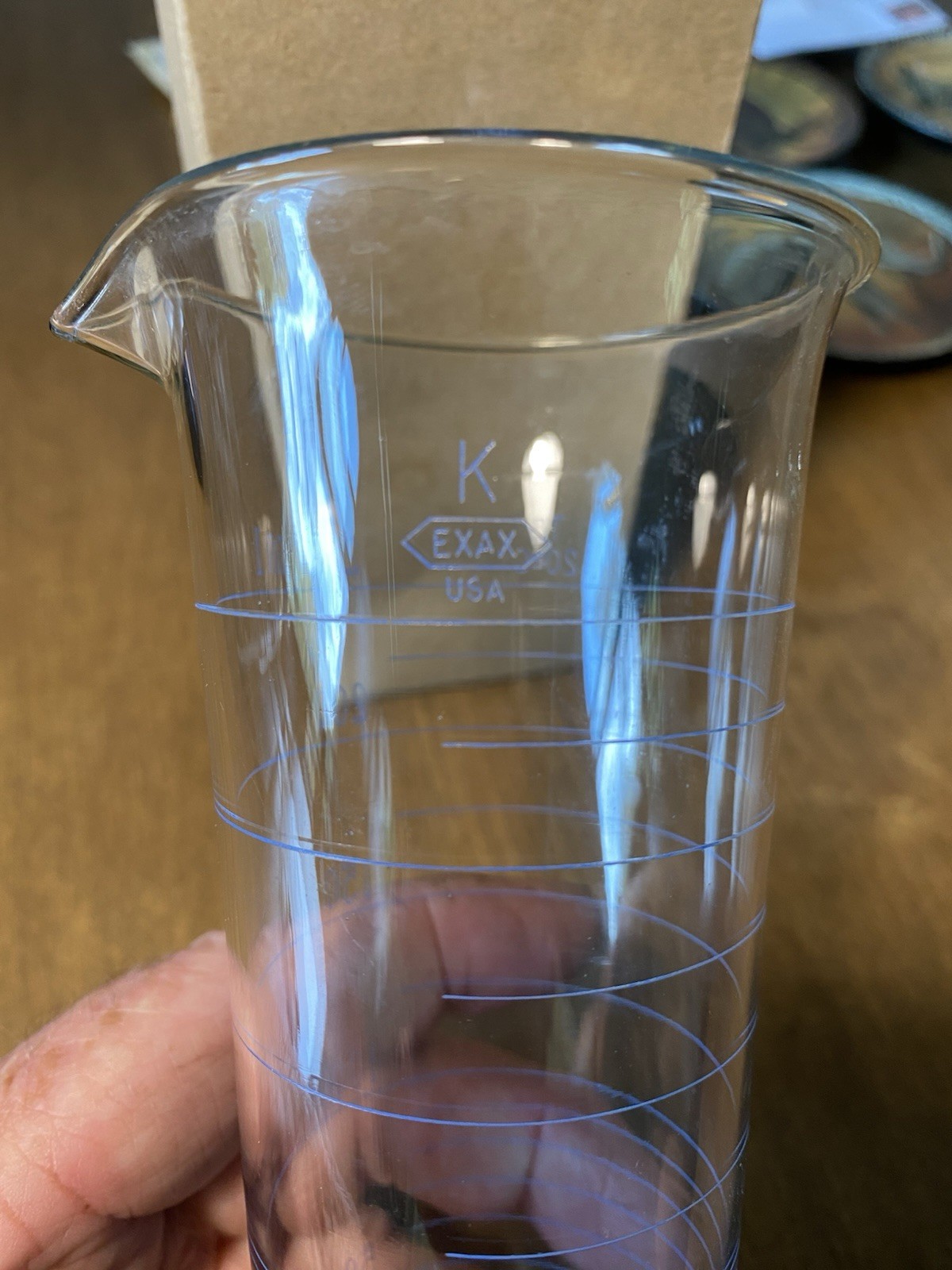 K EXAX VTG PHARMACEUTICAL GRADUATE CONE SHAPE GLASS 250ML And 800ml Pyrex Beaker