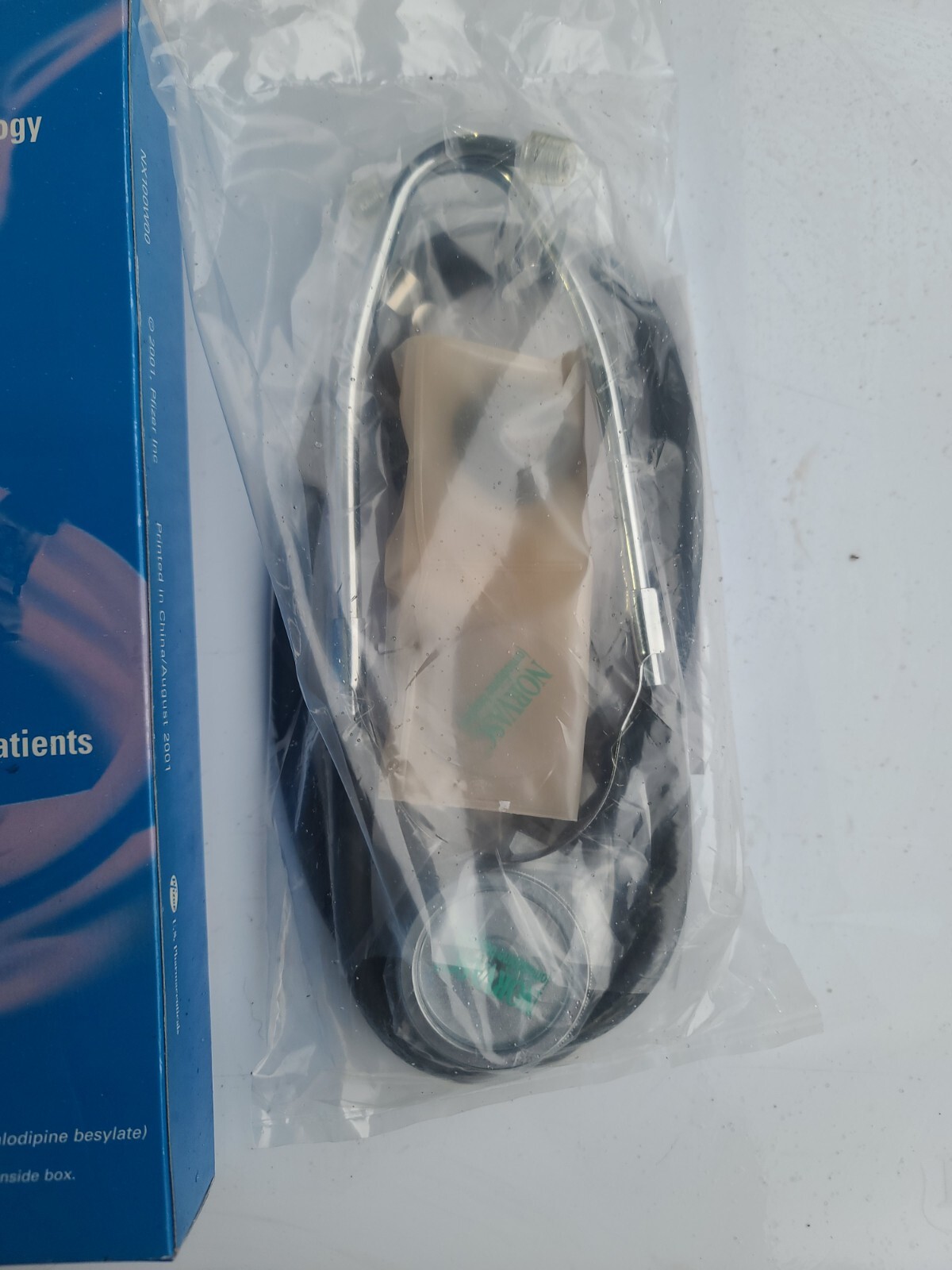 Unopened Pfizer Cardura vintage stethoscope