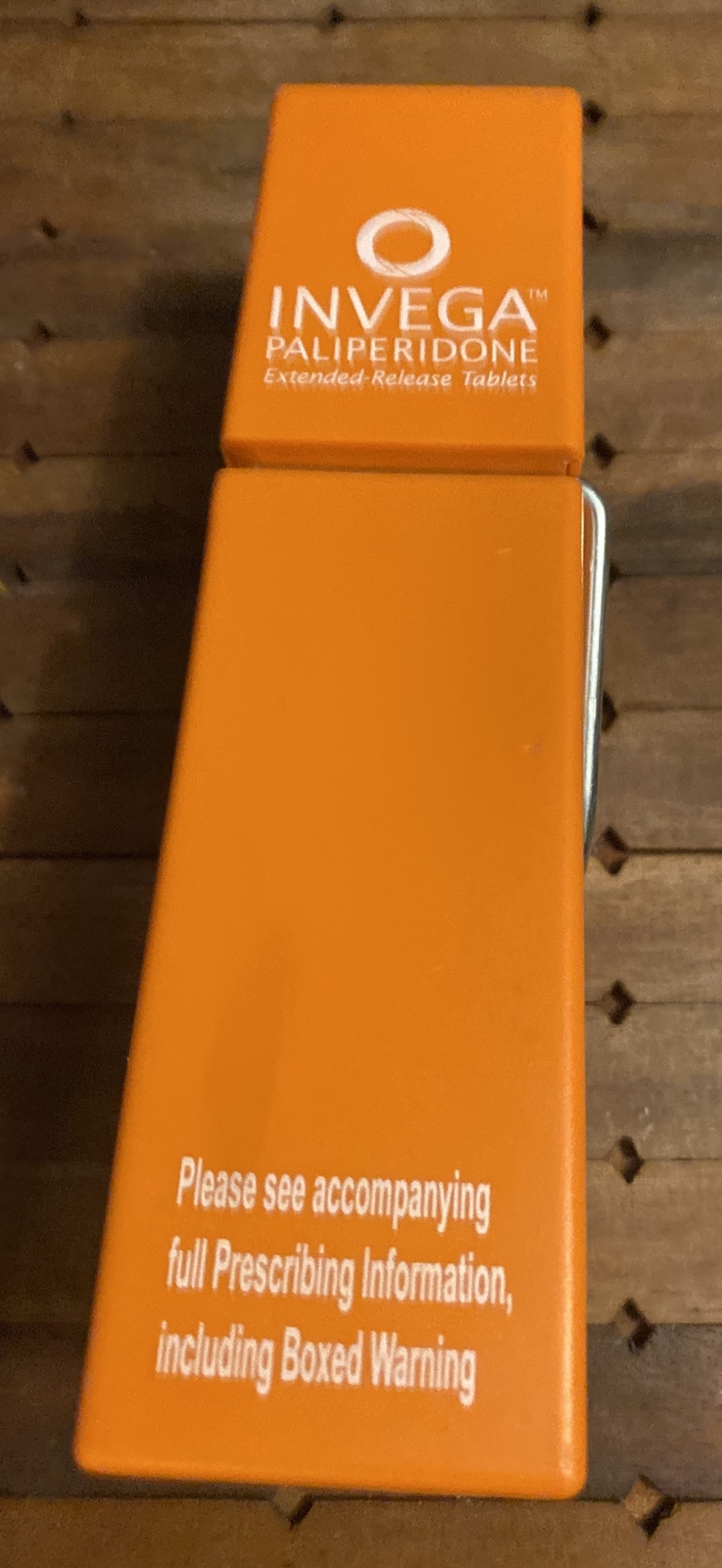 Medical Advertisement Promotional Invega Paliperidone XL Orange Clothespin Desk