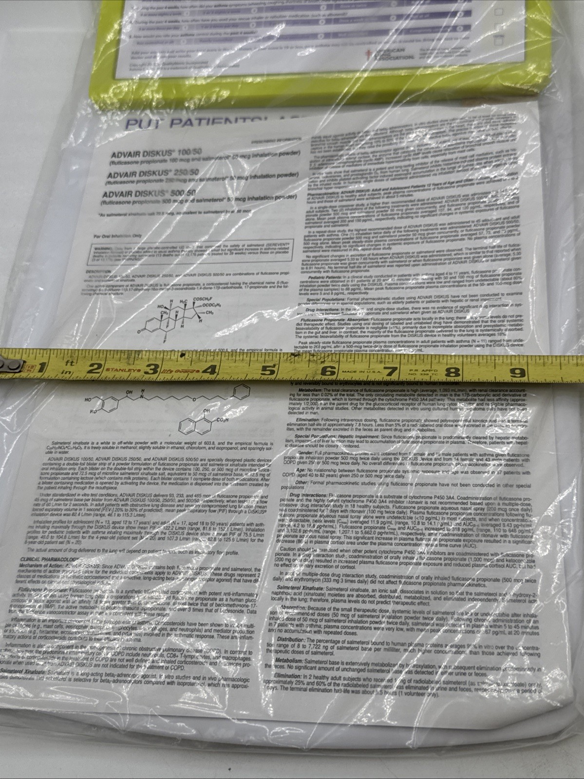 Vintage 2005 Advair Pharmaceuticals 16” Clipboard Drug Rep Promotional Sealed