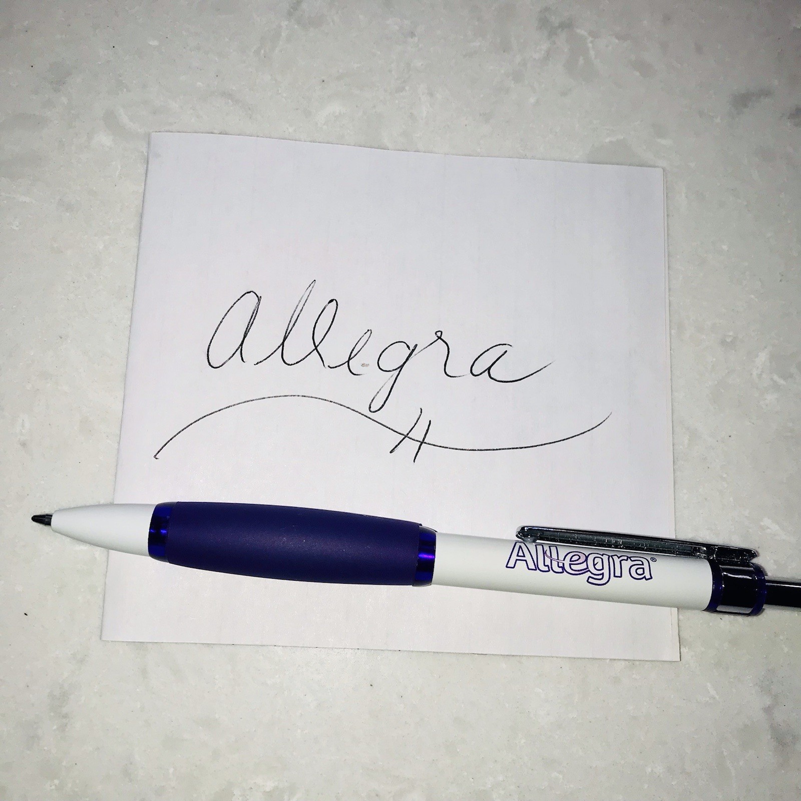 Pharmaceutical Advertising ALLEGRA Drug Rep Paper Mate Click Pen w/ Grip Writes