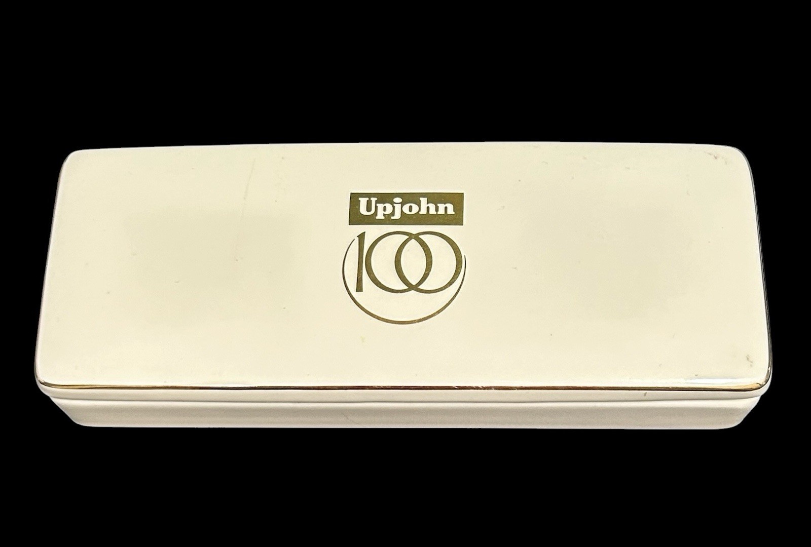 Vtg The Upjohn Co 100 Years Executive Pharmaceutical Porcelain Trinket Box Japan