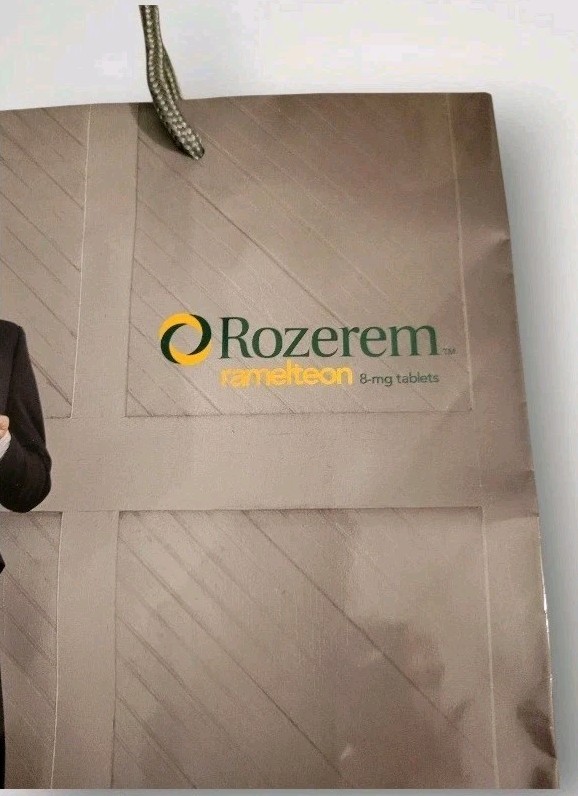 Vintage Rozerem Ramelteon Ad Collectible Gift Bag Pharmaceutical Drug Rep NEW