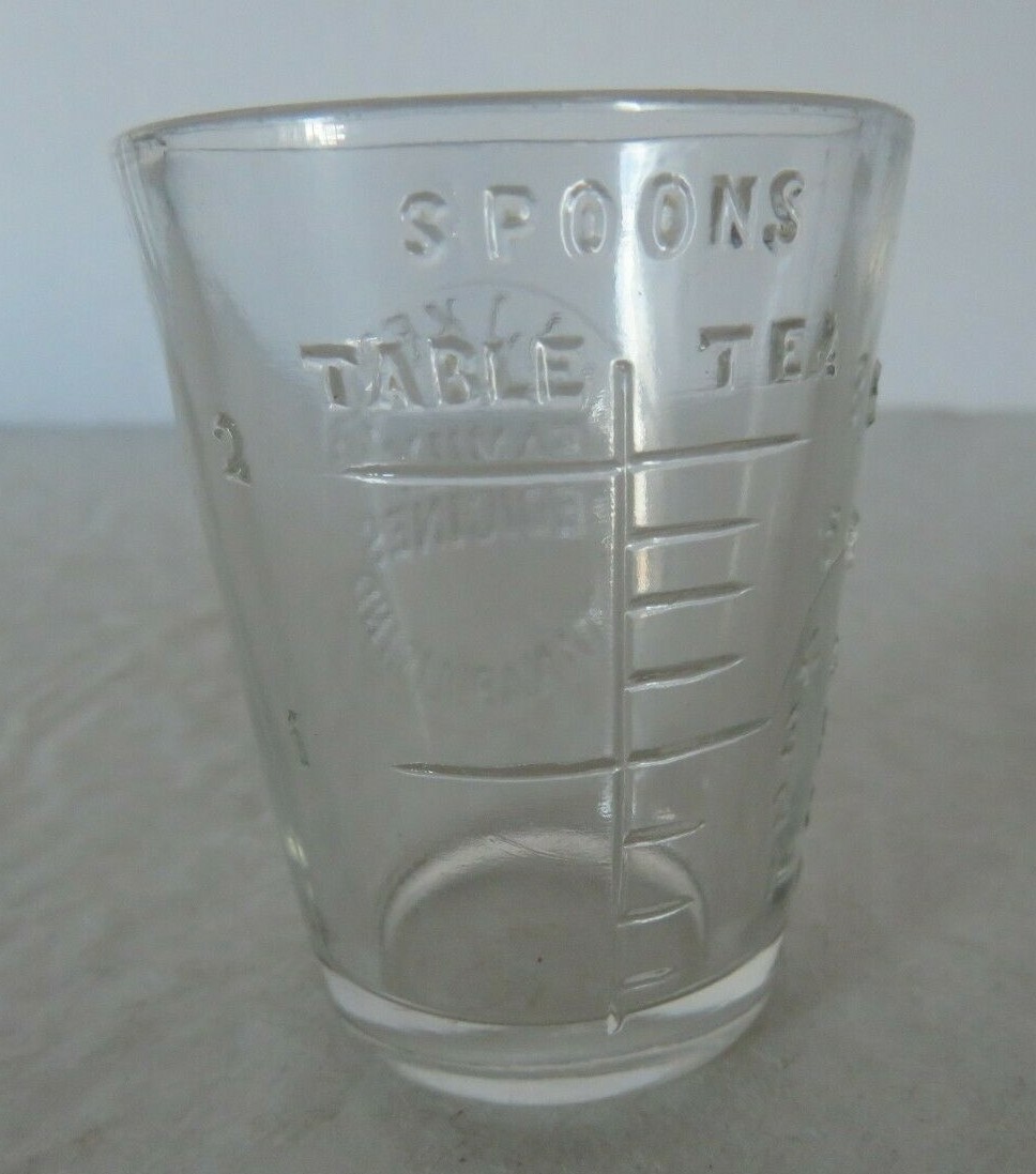 Dr JJ Kerr’s Family Medicine Dosage Cup Indianapolis Indiana Clear Glass Rare