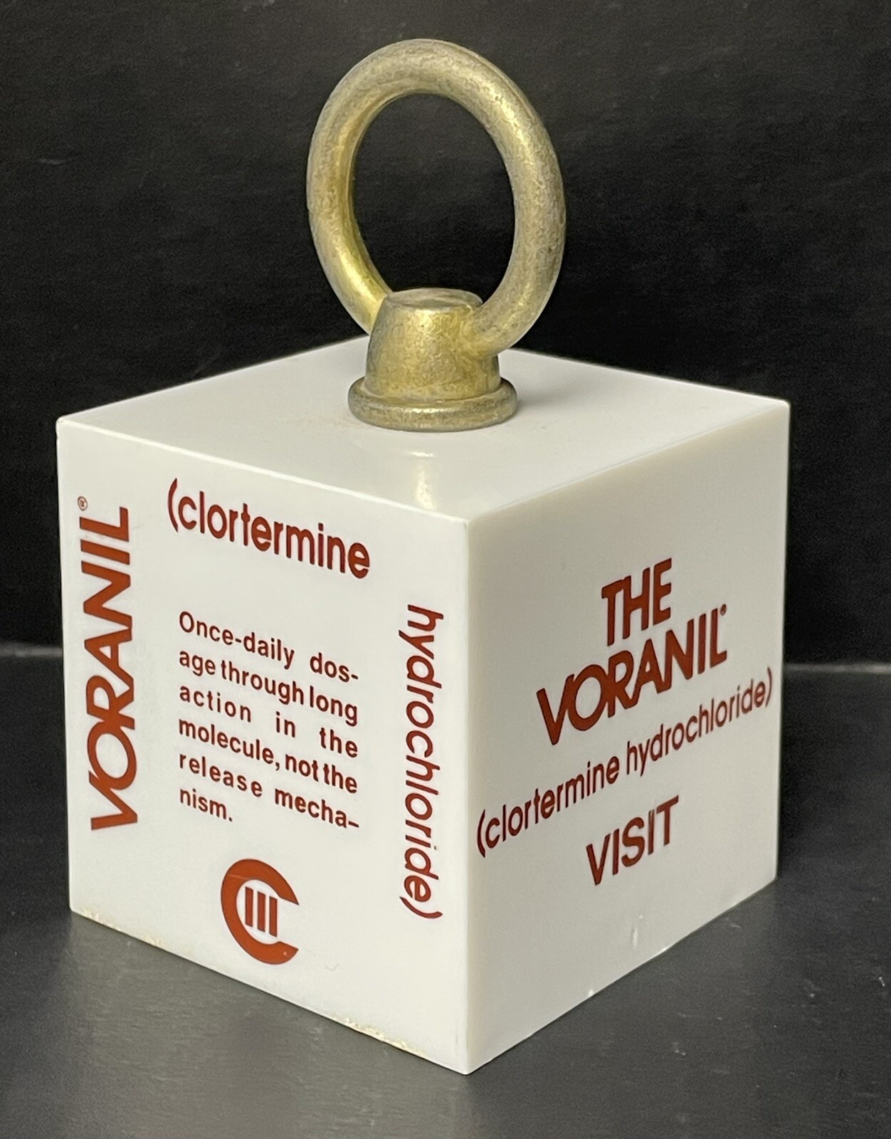 Vintage 1974 Voranil Clortermine Pharmaceutical Rep Marketing 2 lb Paperweight