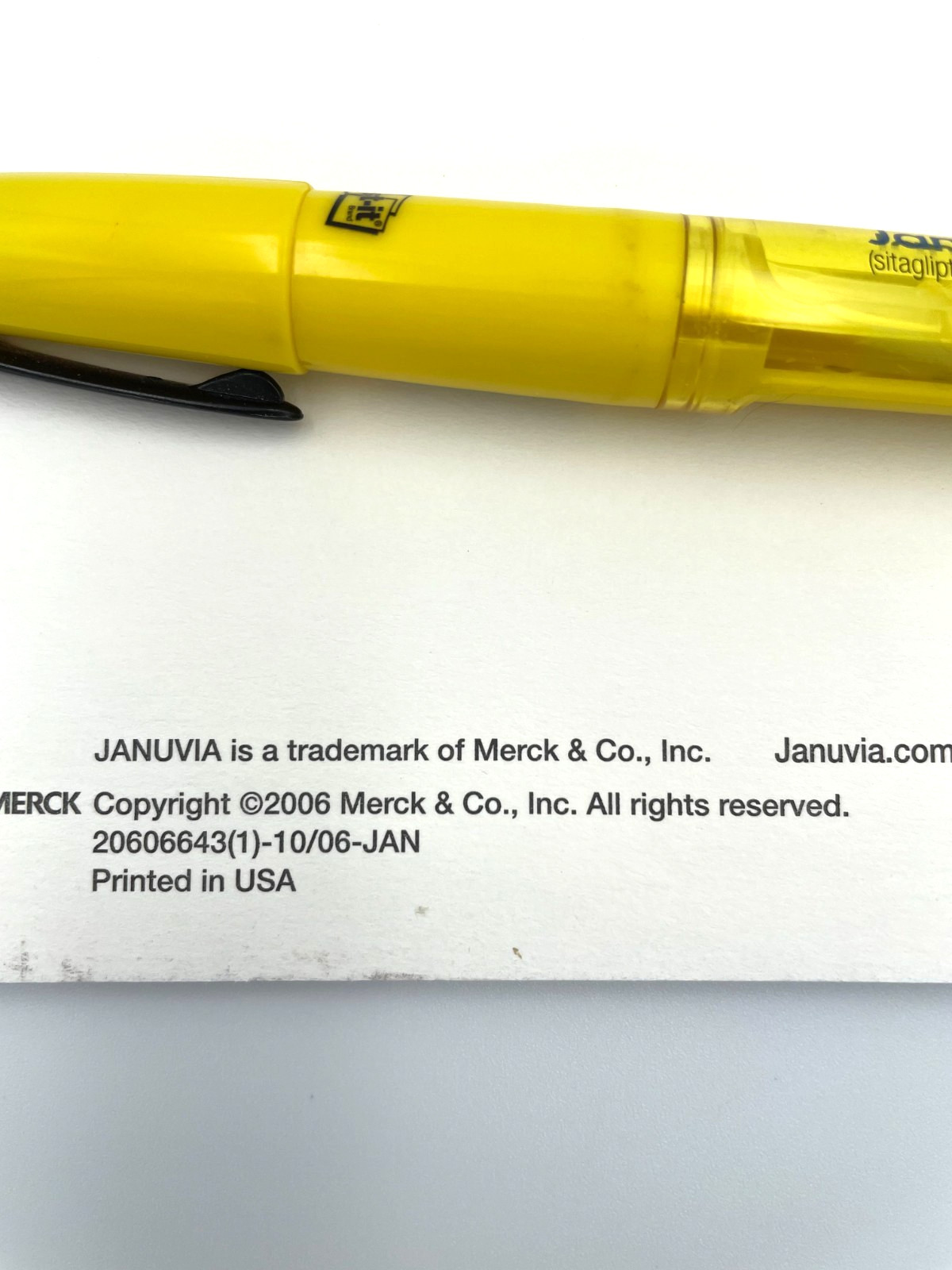 VTG Merck Januvia Highlighter w/Post-It Flags & Post-It Notepad Drug Rep Promo
