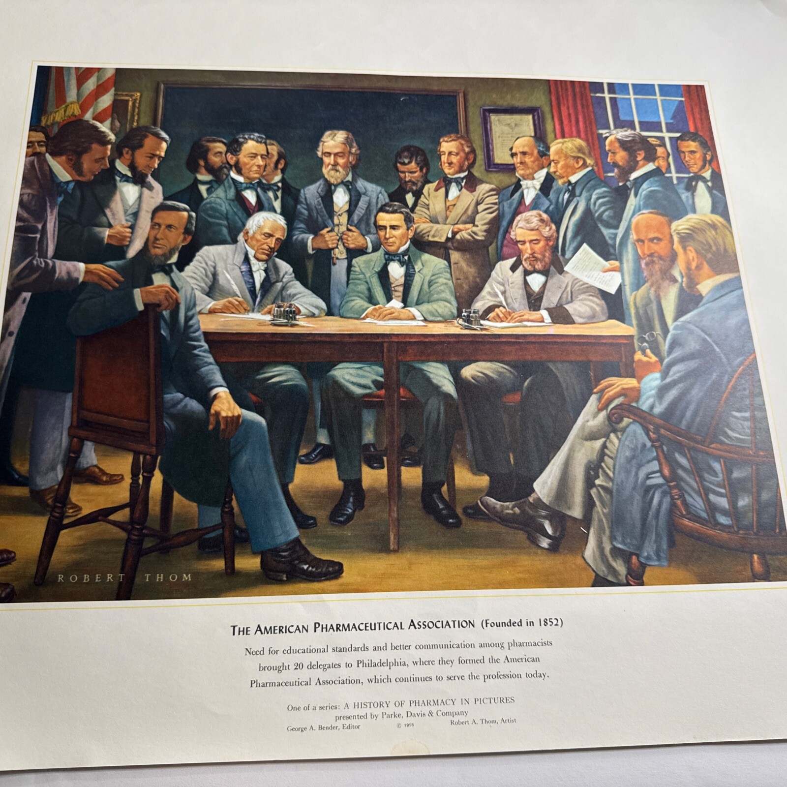 A HISTORY OF PHARMACY IN PICTURES 1954 PRINT# 27 Great Gift For Doctor 22″×18″