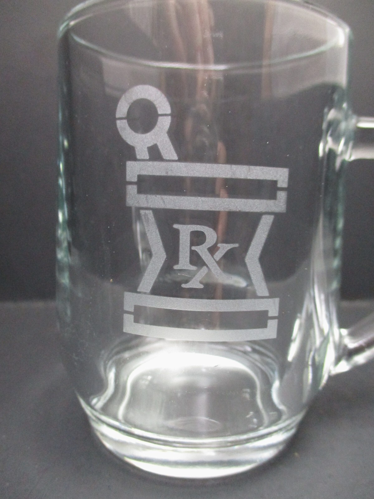 RX Clear Cup / Mug Pharmacist Pharmacy Mortar Pestle Made in USA !