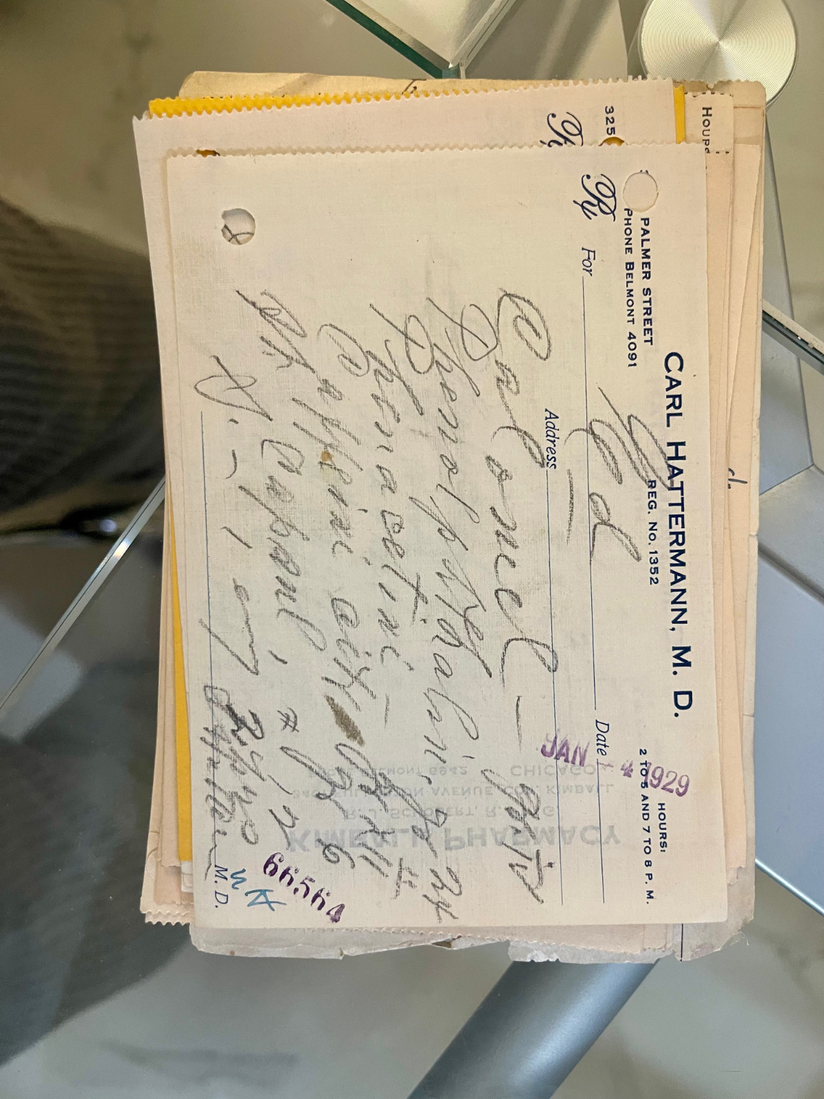Set of 20 Vintage Medical Prescriptions – 1929 Handwritten Pharmacy