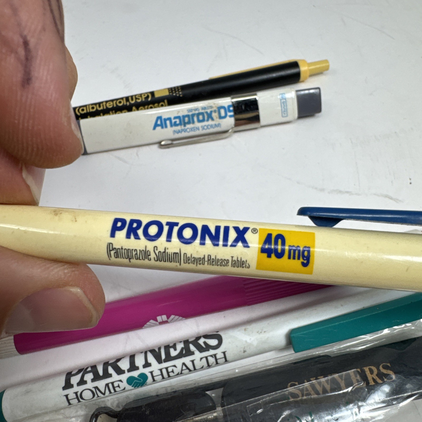 drugs pharmaceutical pens vintage x6 rep advertising Untested