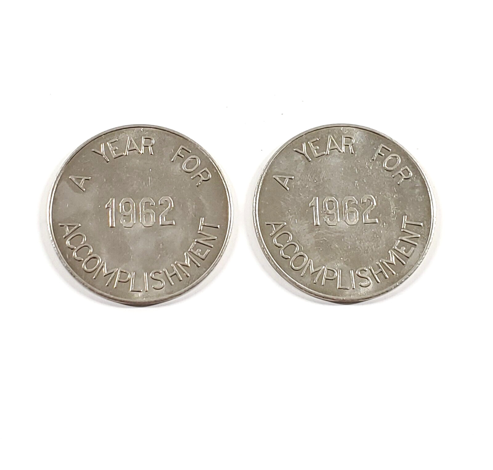 2 Vintage Roerig Pfizer Pharmaceutical 1962 Year Advertising Token