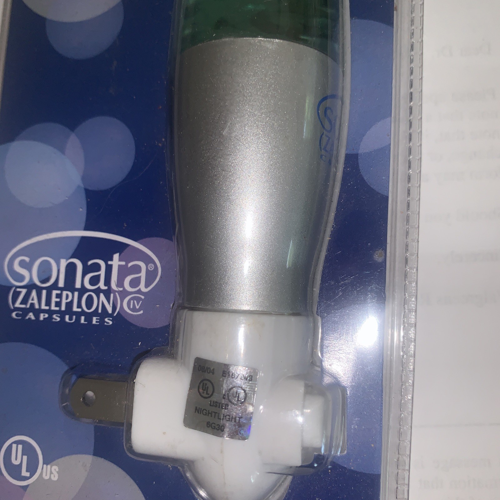 Sonata Night Light pharmaceutical drug rep collectibles vintage New Sealed