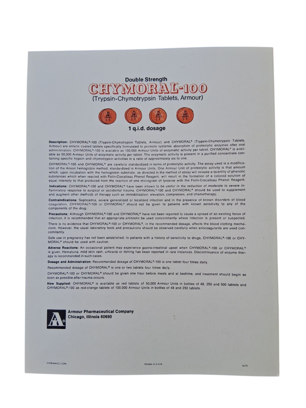 Target For Trauma Chymoral Pharmaceutical Rep Promo Advertising Medicine Drug