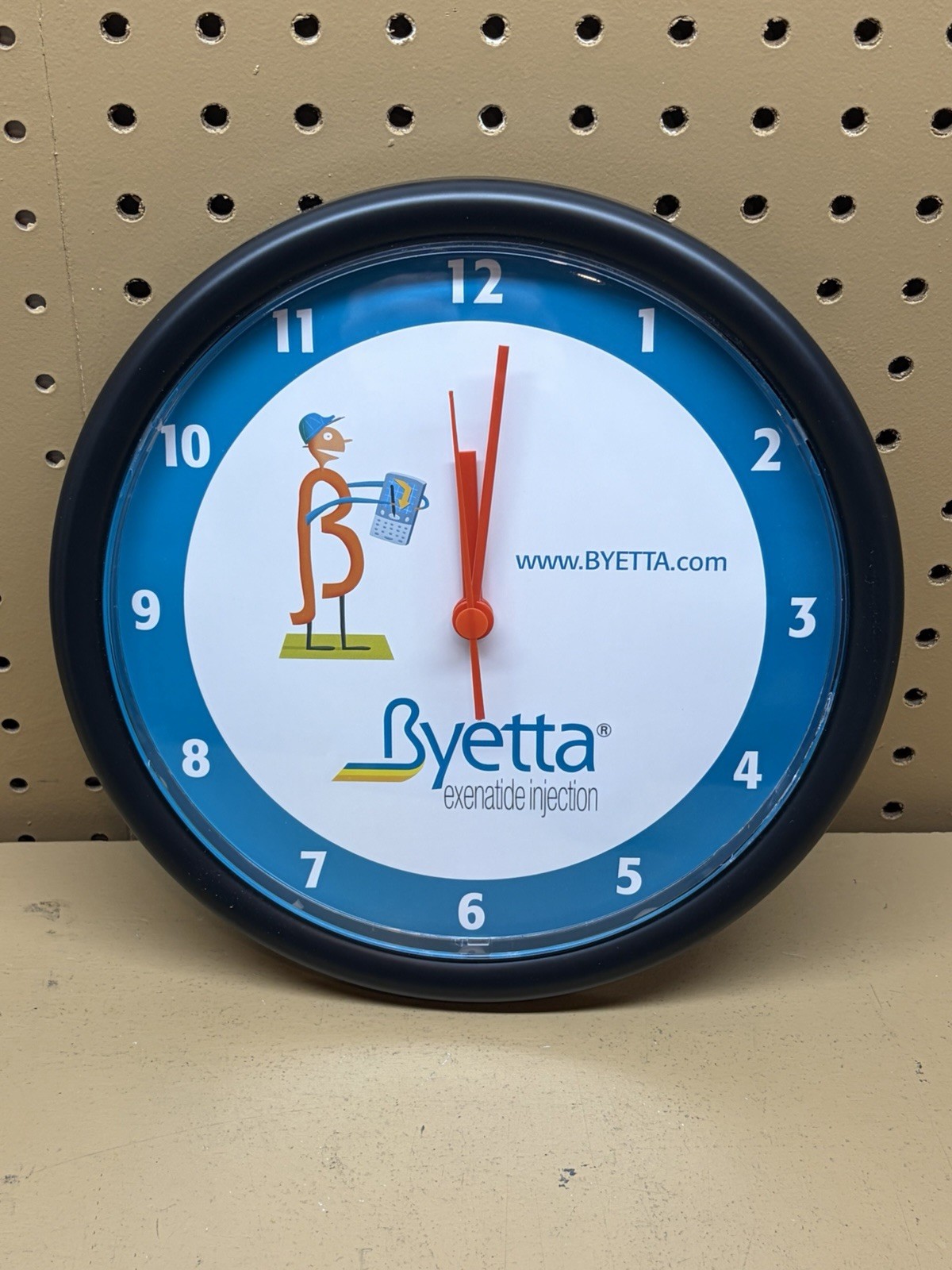Vintage Byetta Pharmaceutical Drug Rep Promotional Quartz Wall Clock