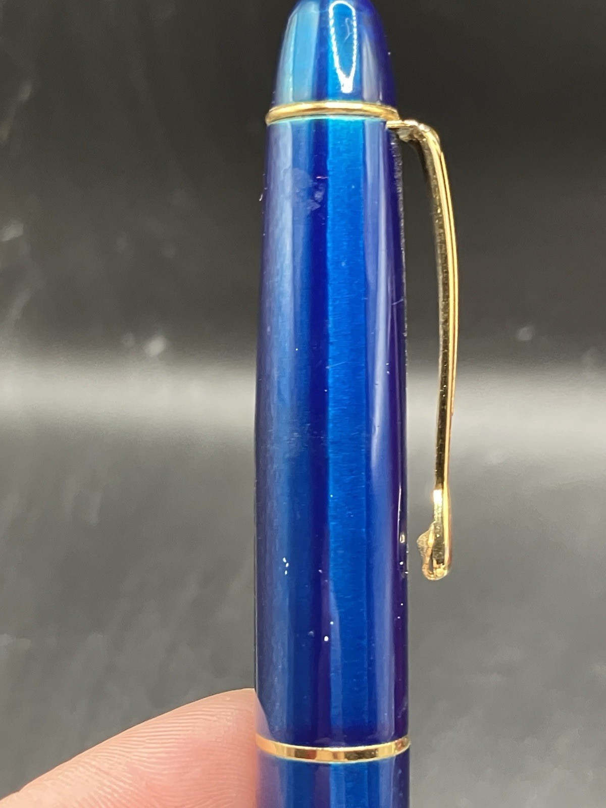 ZYRTEC Blue Gold Heavy Metal Medical Drug Rep Ballpoint Pen Cetirizine HCl WORKS
