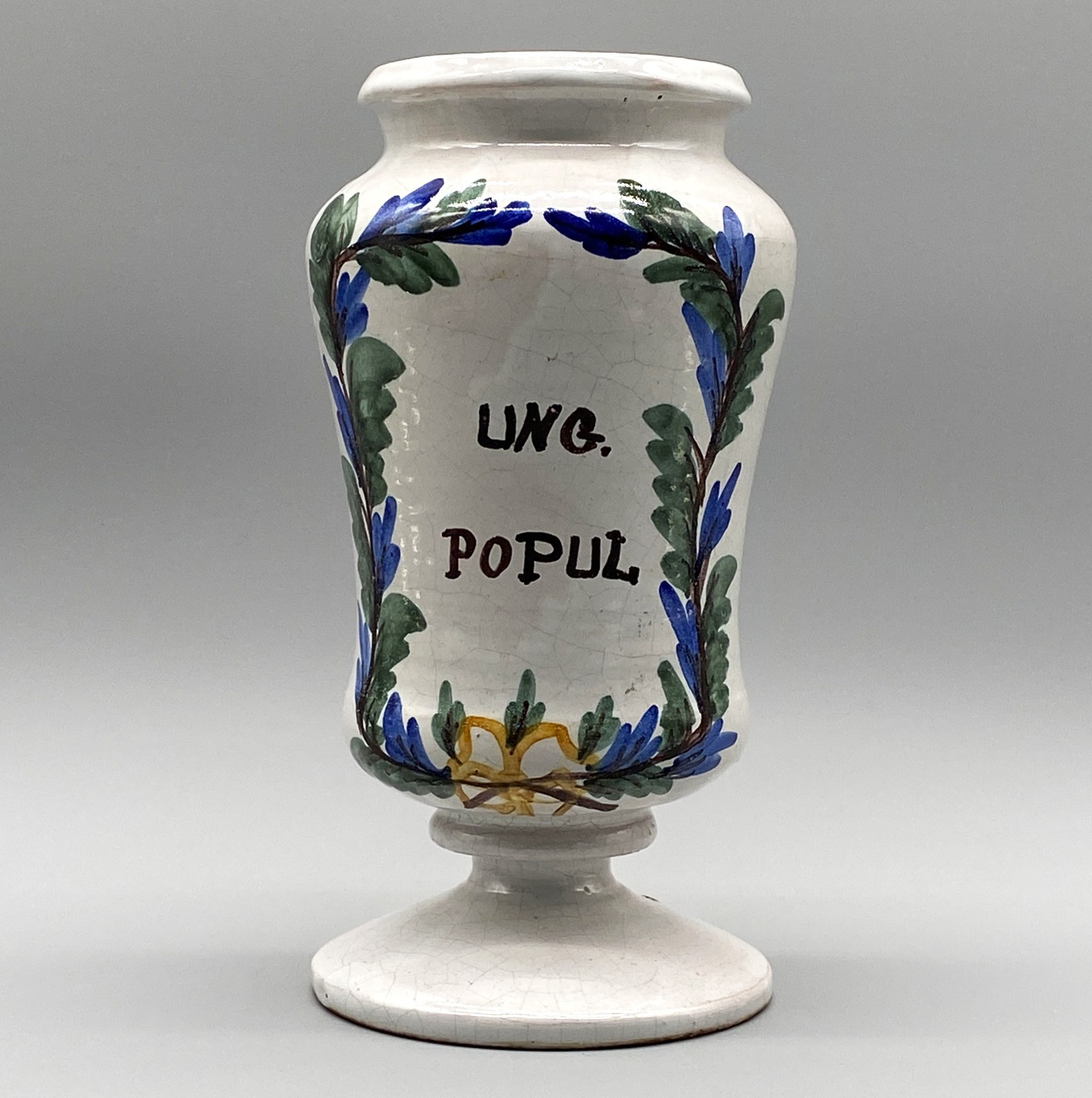 Apothecary Pharmacy Albarello Drug Jar Large Pair Antique Italian Delft Faience