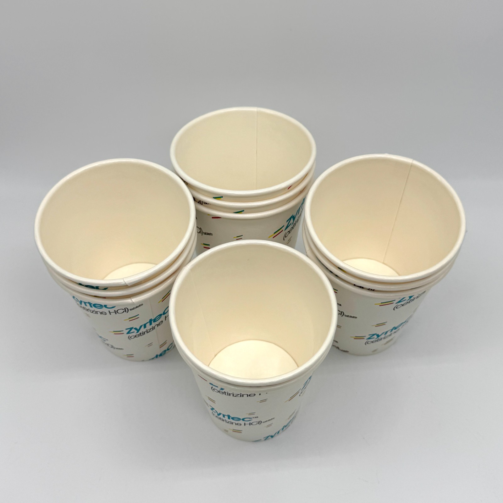 Vintage Zyrtec Pfizer 90s Promo Paper Cups x11 Pharmaceutical Deadstock