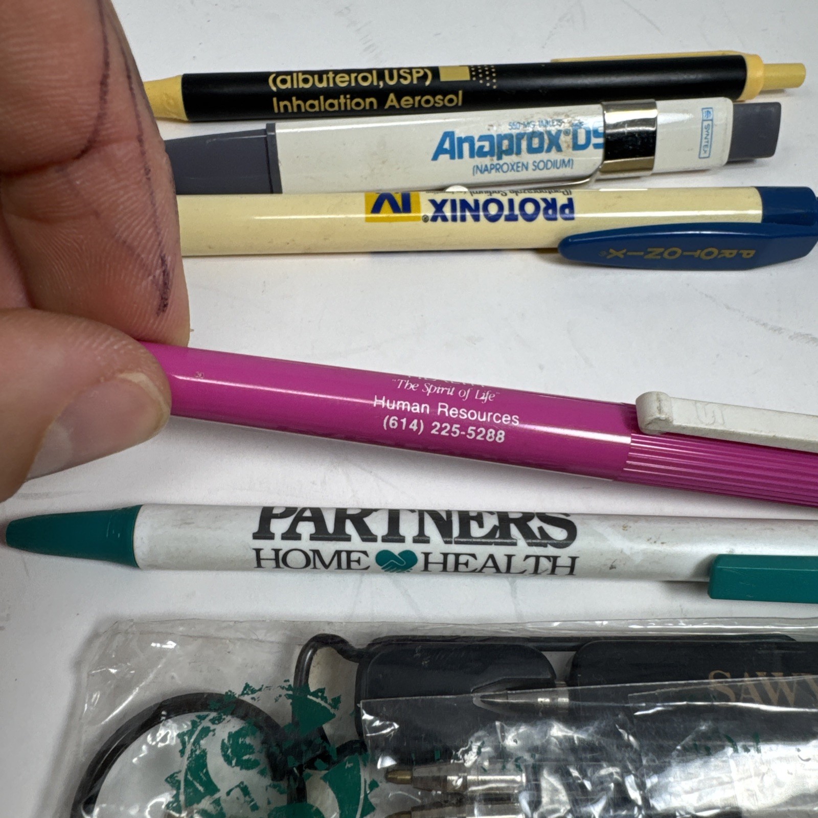 drugs pharmaceutical pens vintage x6 rep advertising Untested