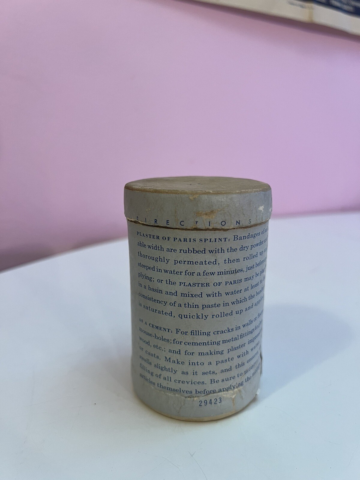 Vintage Rexall Plaster Of Paris – 8oz – Contents Still Inside!
