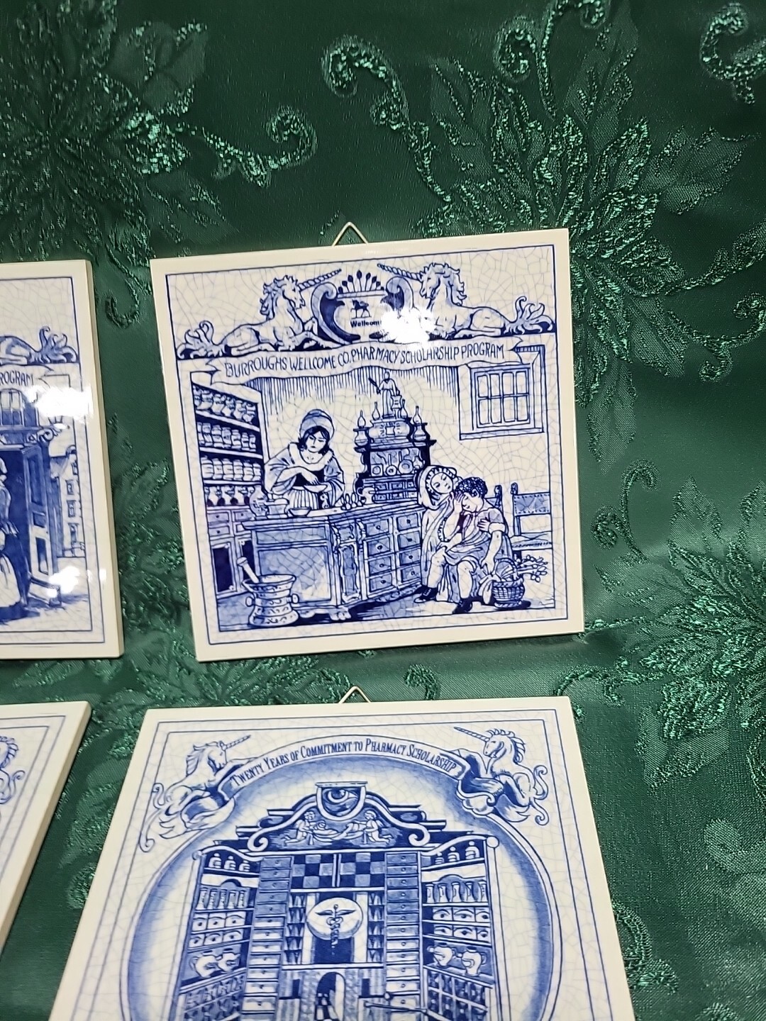 Porcelain Pill Tile, Vintage Women Pharmacists 1991-1993