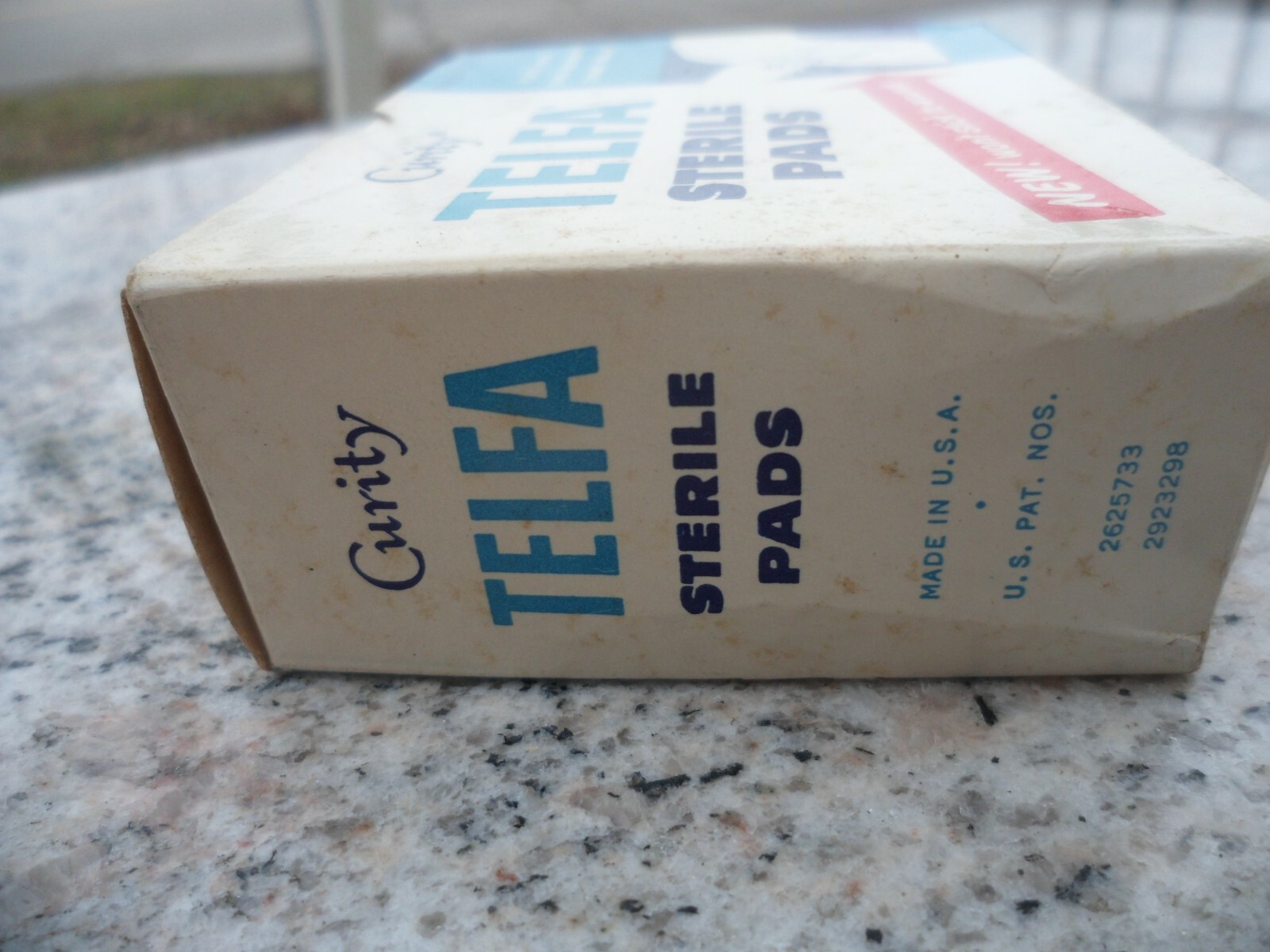 Sterile Pads Advertising Box Kendall Curity Telfa Original Content Vintage 1970s