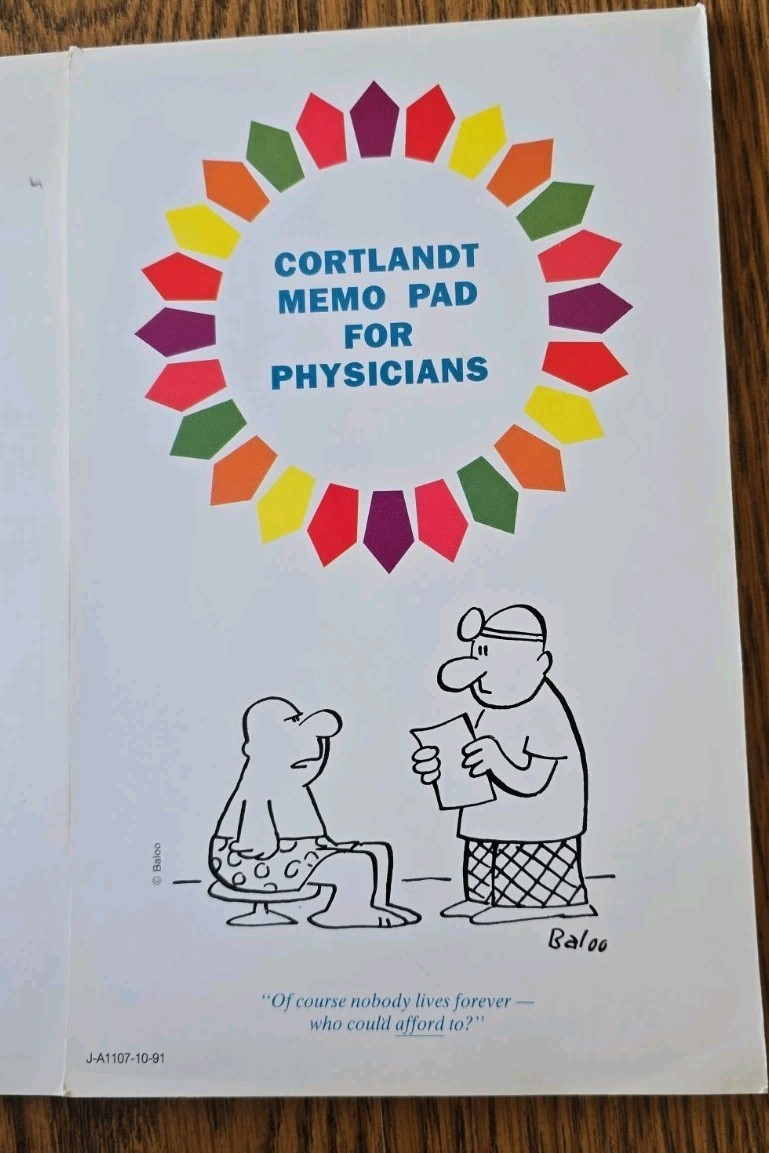 MONOPRIL Cortlandt Memo Telephone Message Pads For Physicians Set 2 Vintage