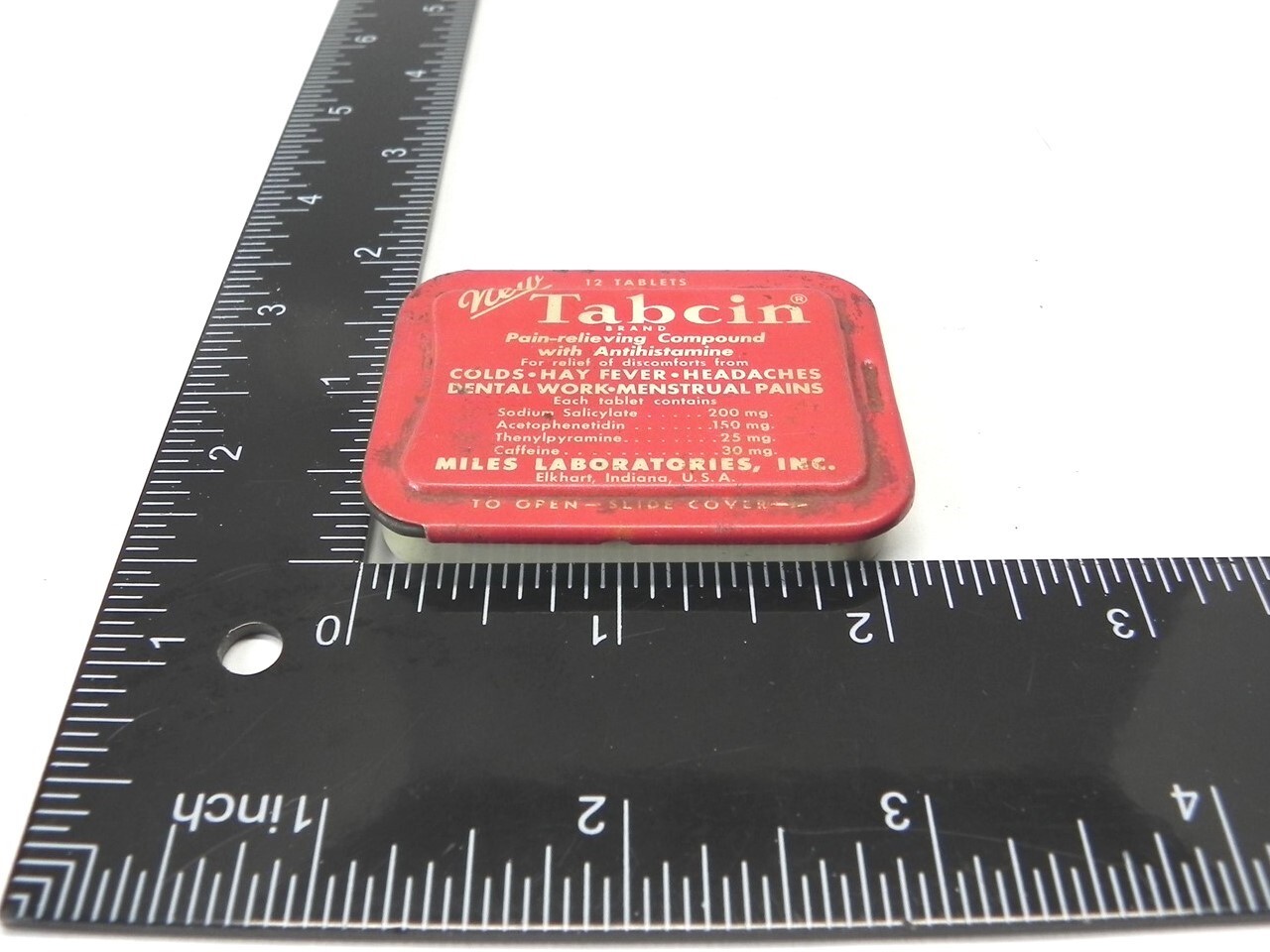 VINTAGE TABCIN BRANDED PAIN-RELIEVING MILES LABORATORIES INC. EMPTY PRE – OWNED
