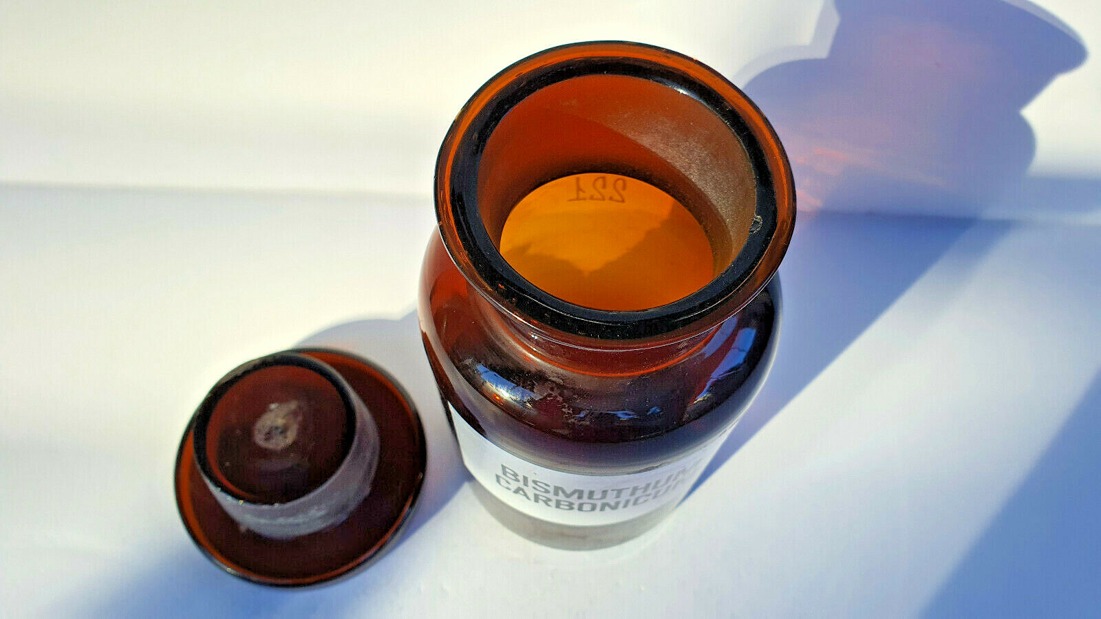 Vintage Brown Apothecary Pharmacy Brown Jar 250 ml BISMUTHUM CARBONICUM