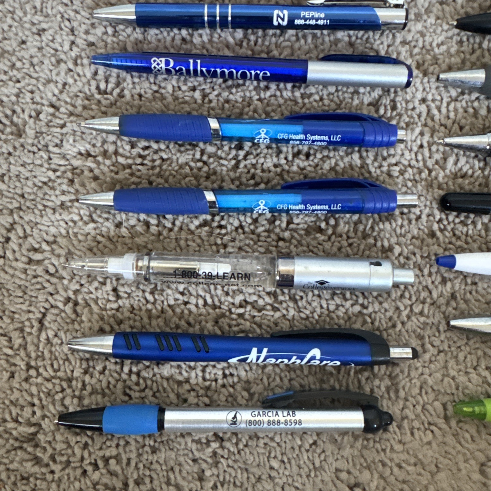 26 – Plastic & Metal Medical Pens – Collectible – Rare
