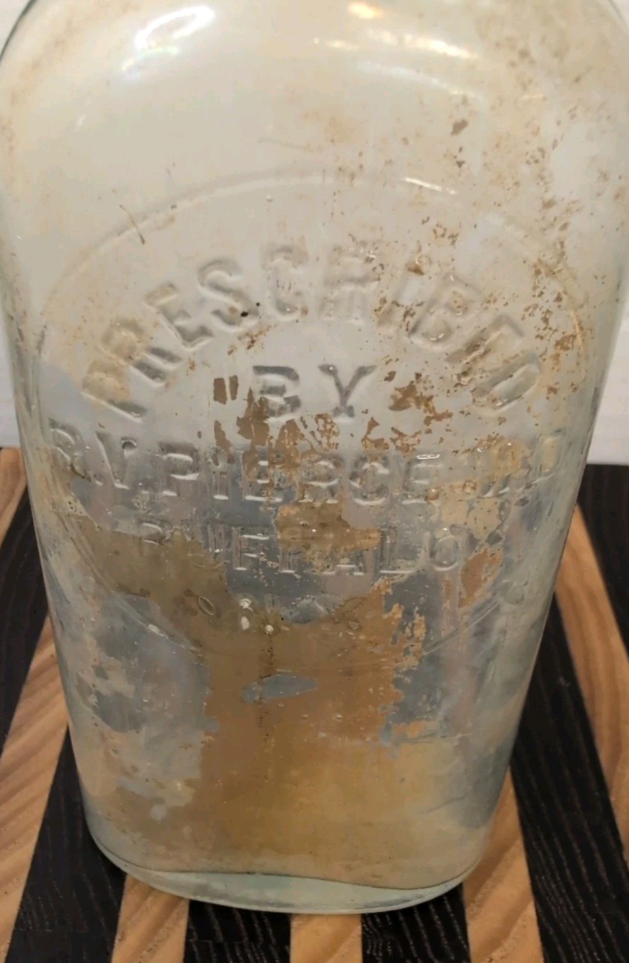 Prescribed By R V PIERCE – Buffalo NY – Green Tinted – Bottle – EMPTY