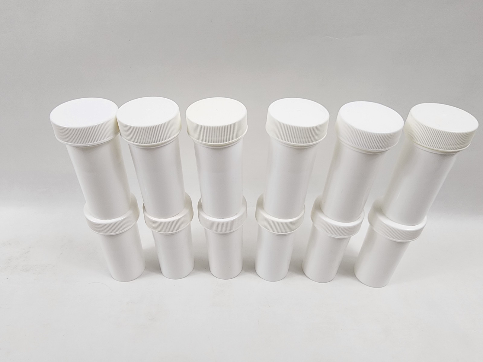 .5 (1/2) Oz White Plastic Ointment Container Jars With White Caps Lot Of 12