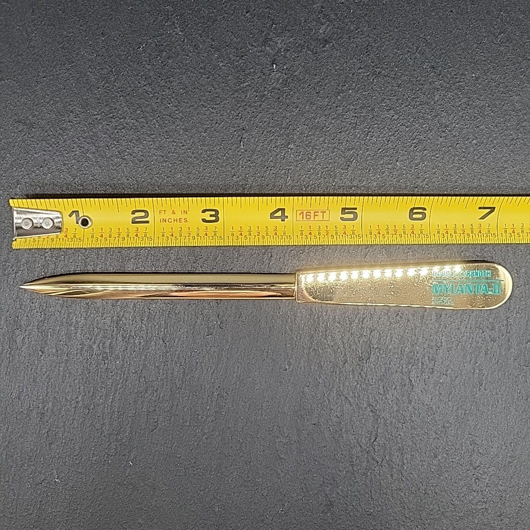 Mylanta-II Double Strength Antacid Anti-Gas Metal Letter Opener Vtg Advertising