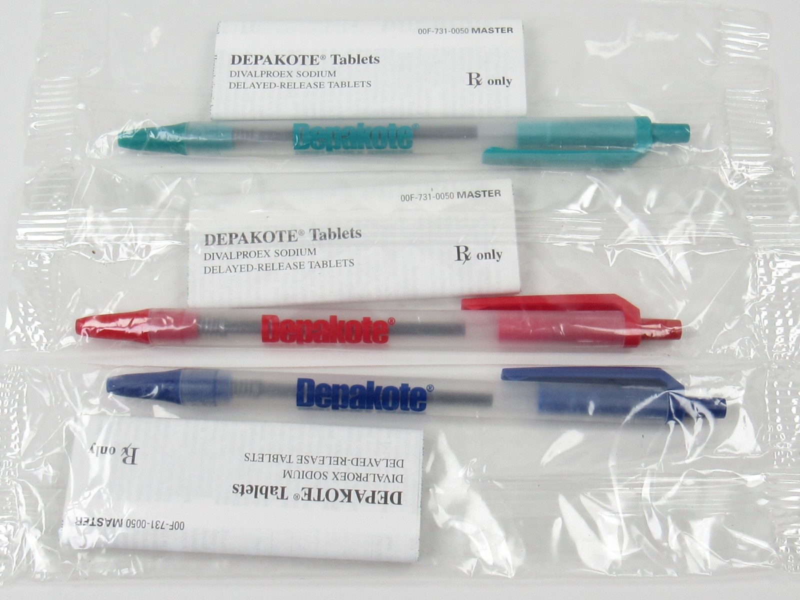 Depakote Lot 3 Sealed BIC PENS w/Info Drug Rep Pharmaceutical Promo Advertising