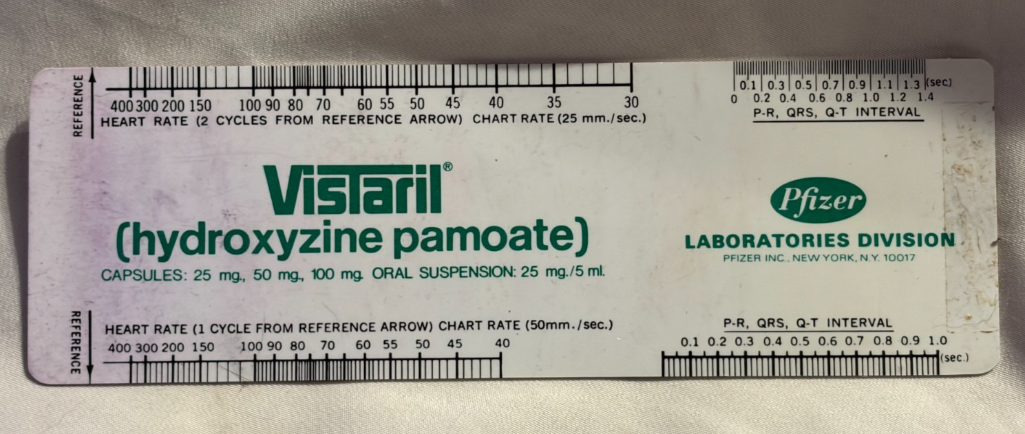 Lot of 5 Pharmaceutical Drug Rulers – Slow-K – NDM – Asbron – Vistaril