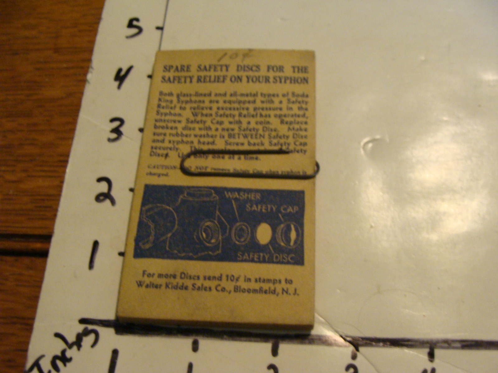VINTAGE APOTHECARY ITEM: 6 Sealed spare safty discs for safety relief on syphon