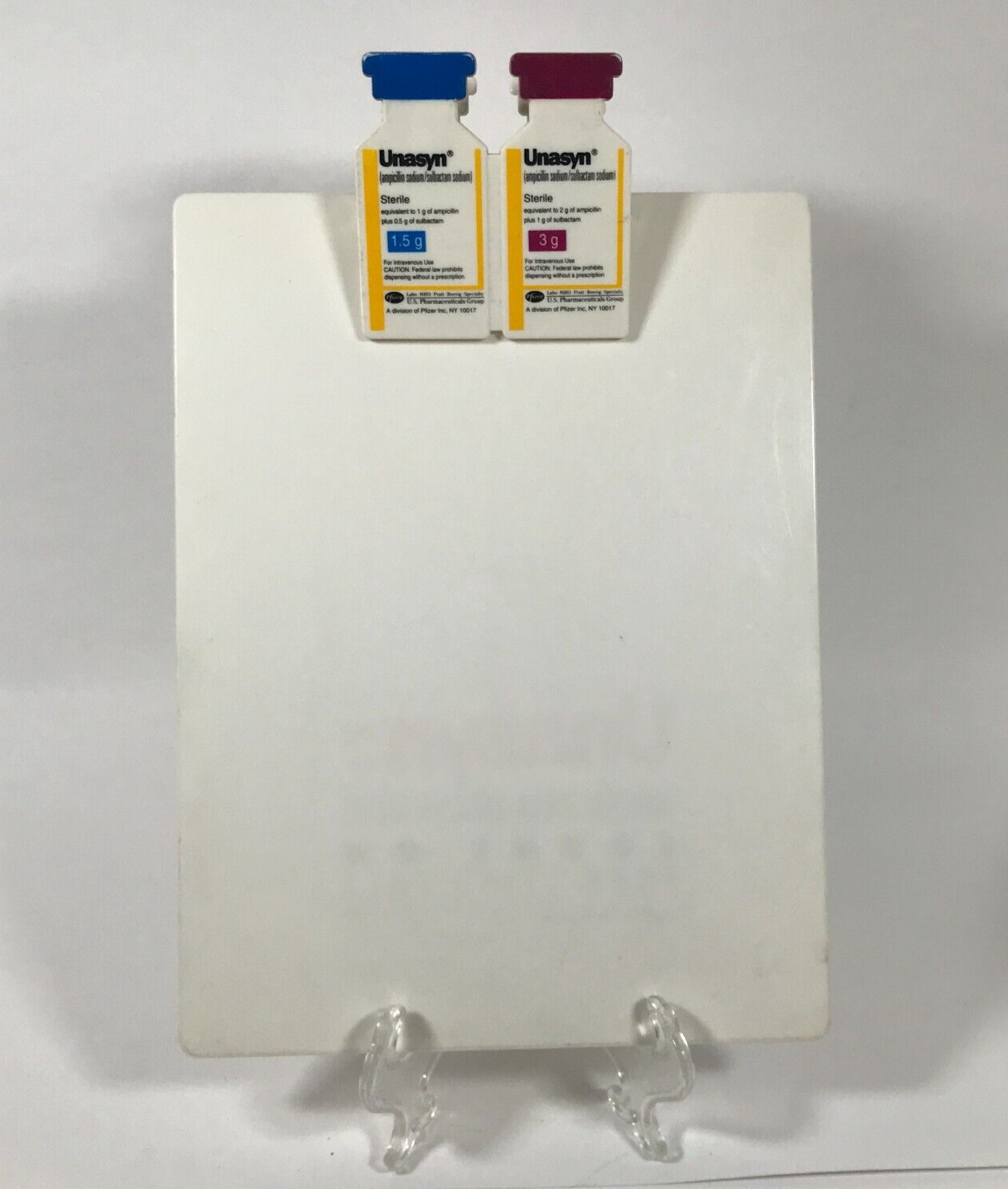 Unasyn IM/IV Ampicillin Sodium/Sulbactam Sodium White Plastic Clipboard 13.5″x9″