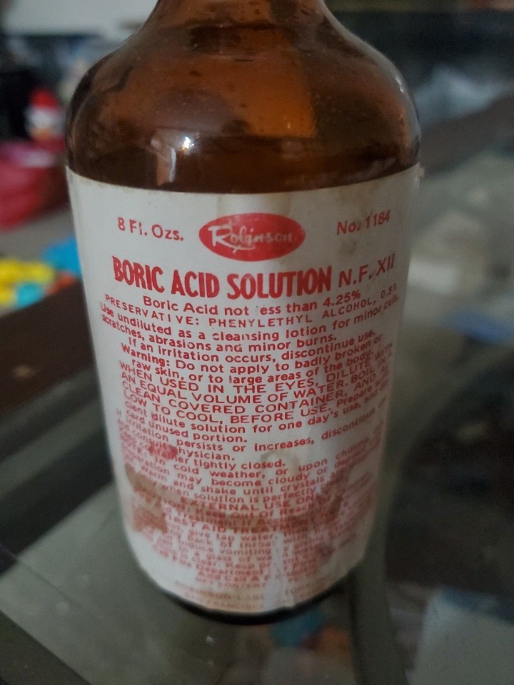 Vintage Pharmacy Robinson Laboratory San Francisco Boric Acid Solution 8oz Full