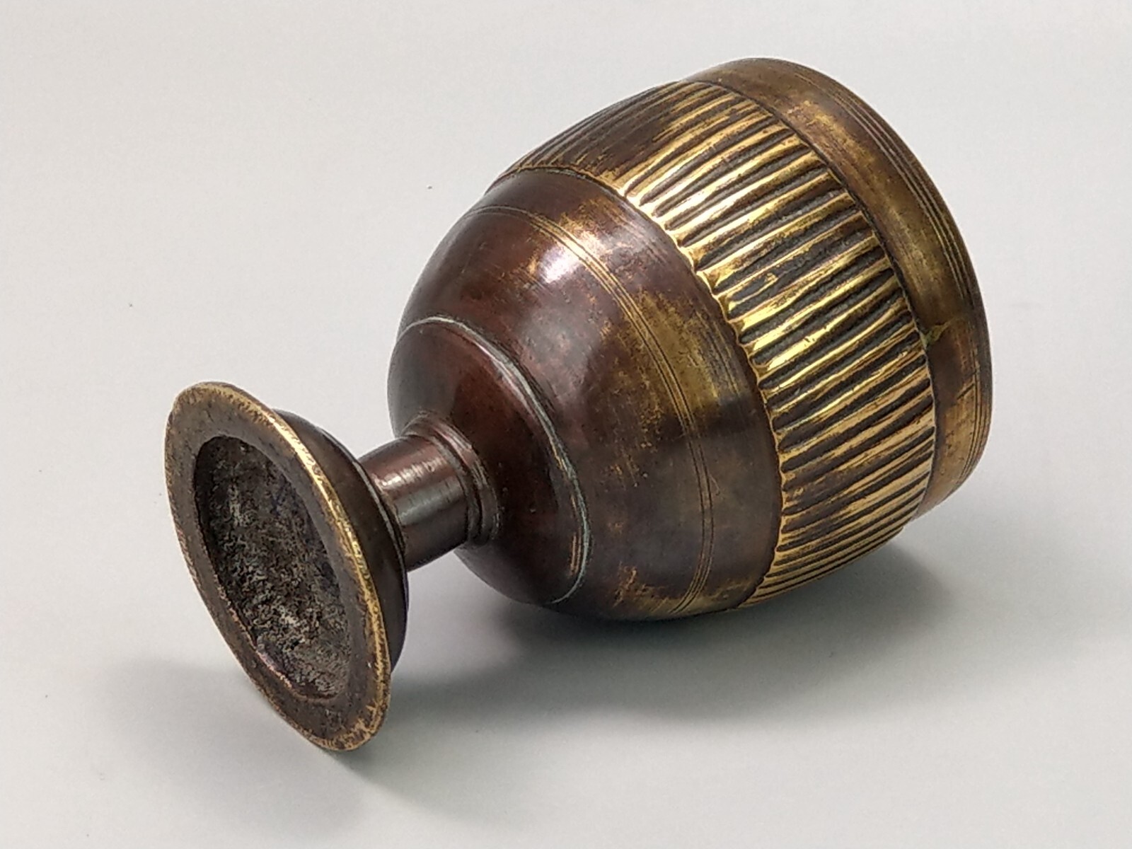 Greek Brass mortar chalice shaped early 19th century