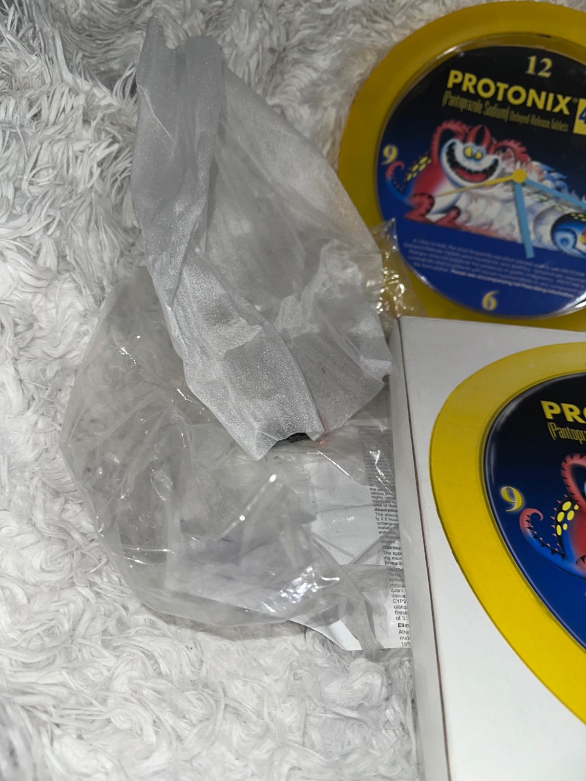 Protonix Blue Monster Pharmaceutical Rep Giveaway Medical Plastic Clock 11.5″
