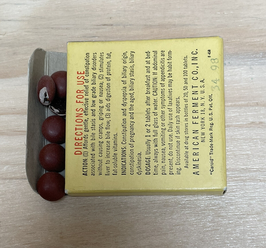 Antique Medicine Caroid and Bile Salts Medical Pharmaceutical Box