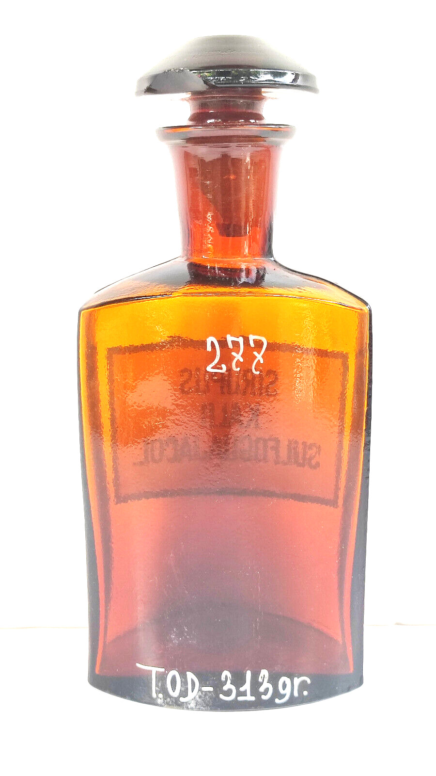 Vintage Glass Apothecary Pharmacy Brown Bottle 250ml SIRUPUS KALII SULFOGUAJACOL