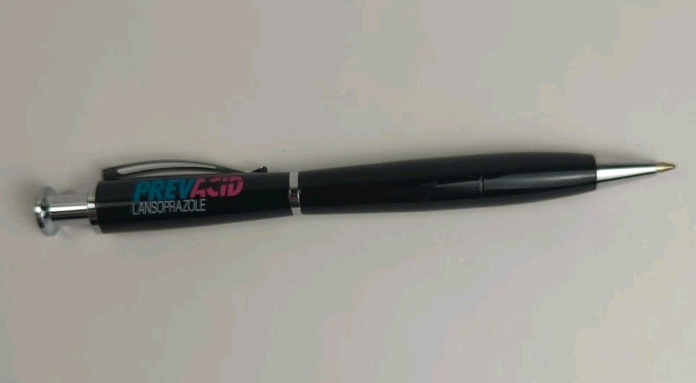 Drug Rep Ink Pen Prevacid Collectible Heavy Metal Pen HTF Black Ink