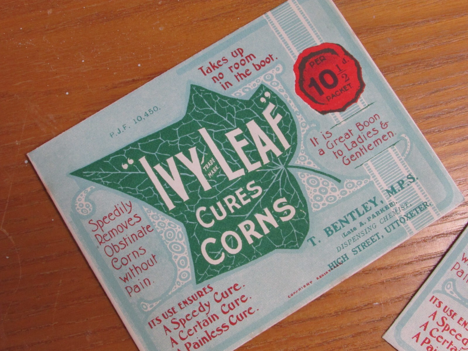 1900s IVY LEAF CORN CURE Paper Envelope CANNABIS Indian HEMP Apothecary PHARMACY
