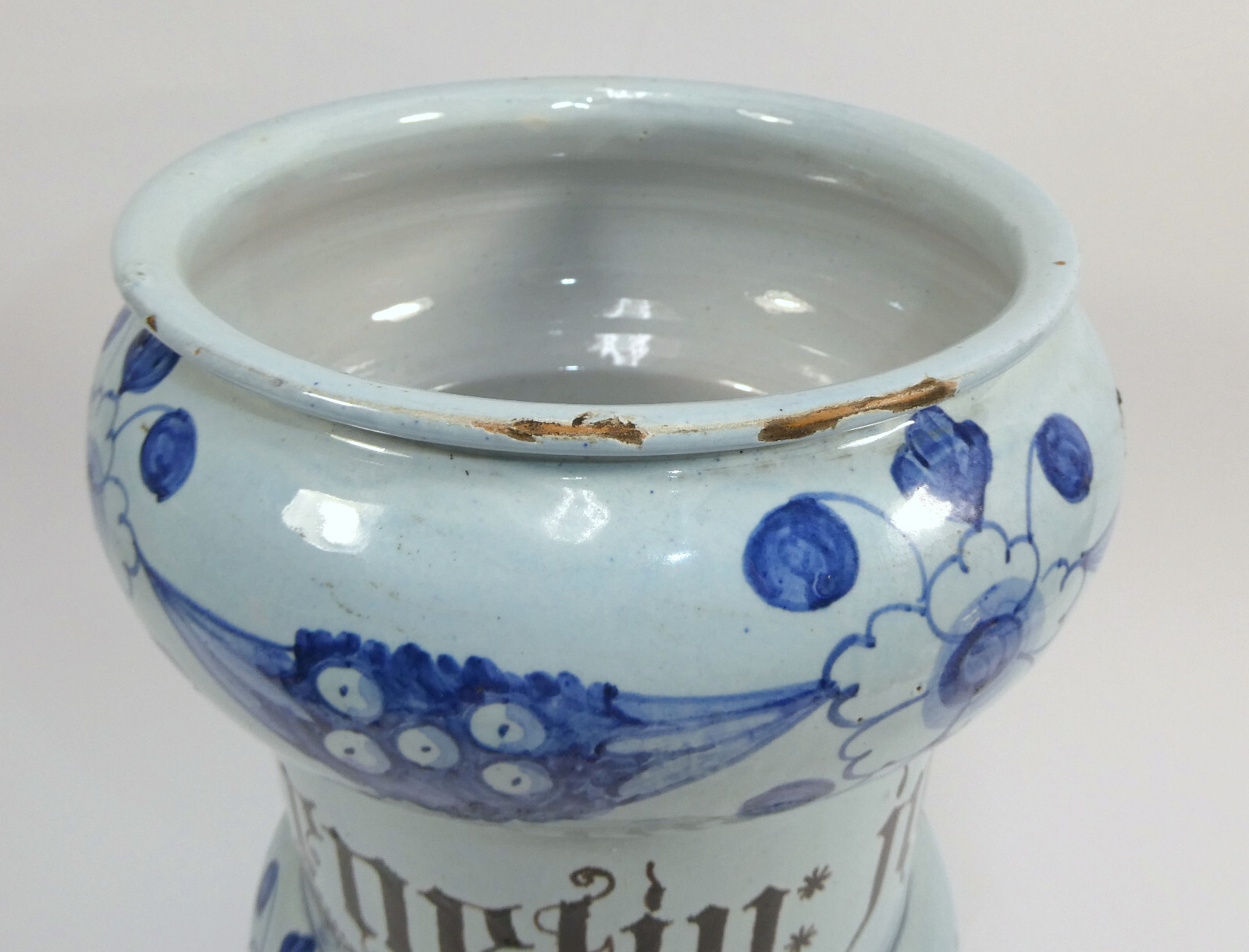 Faience Pharmacy Vessel Early 19th Century A-9