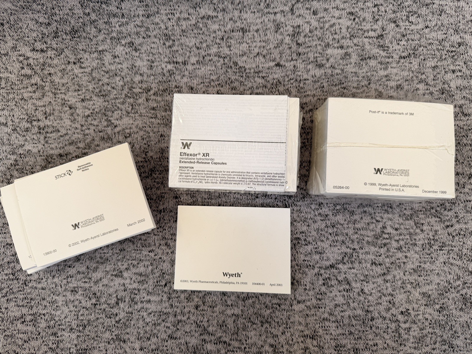 Lot – Effexor Sticky Note Pads Post it Drug rep pharmaceutical advertising AS IS