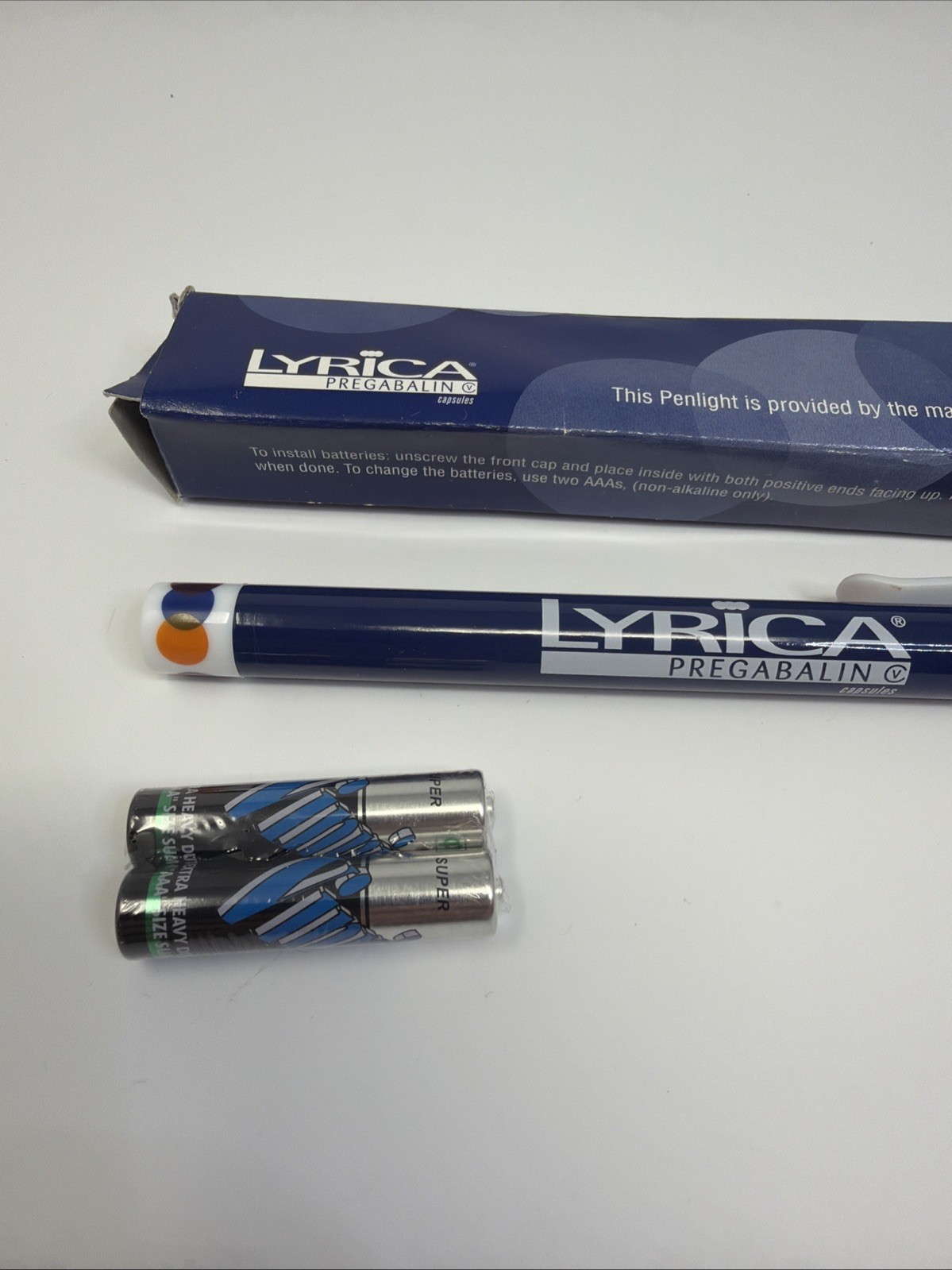 Vintage Pharmaceutical Promotional Pen Light Flashlight Lyrica Pregabalin