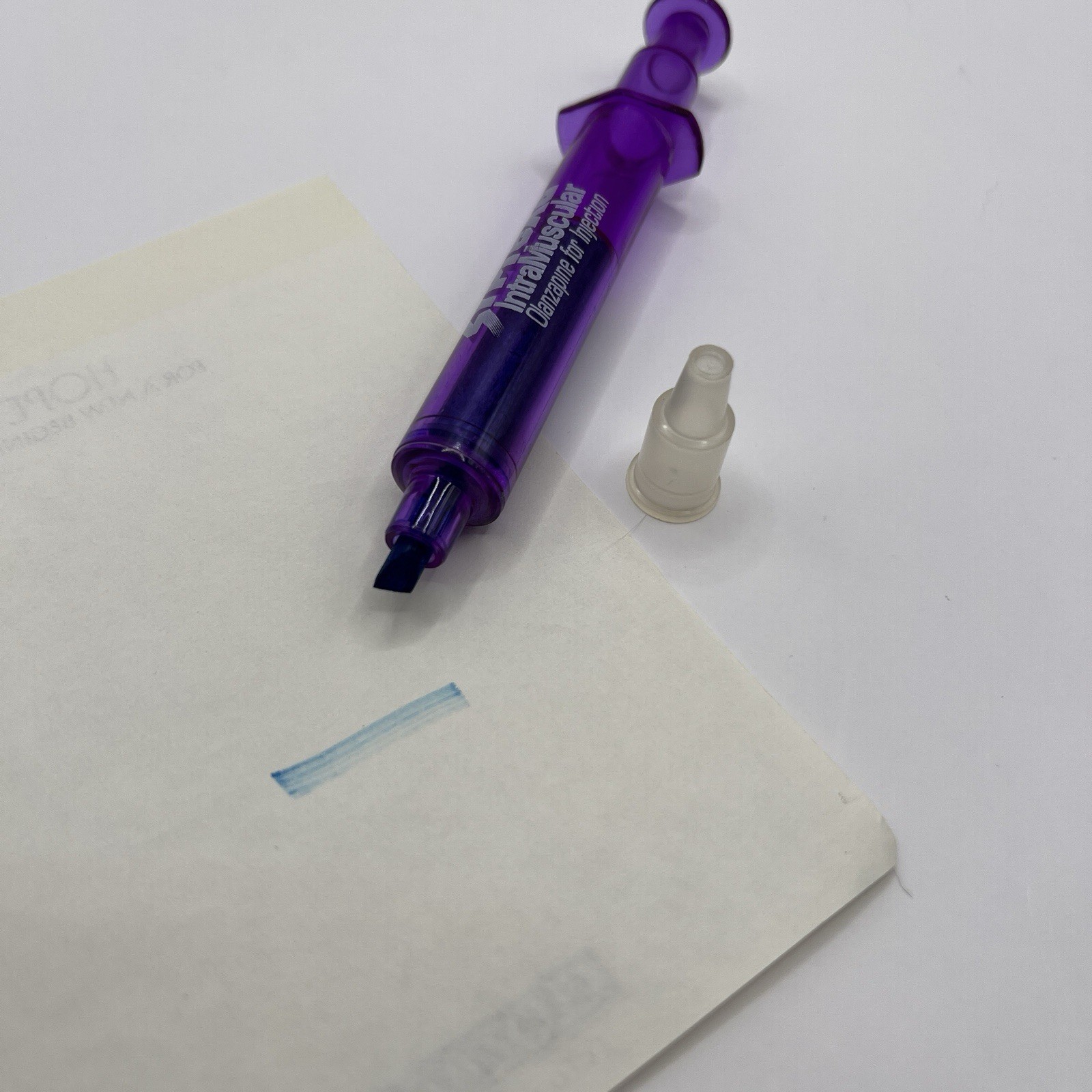 VTG Zyprexa Olanzapine Pharmaceutical Drug Rep Pens Syringe Marker Post It Flags